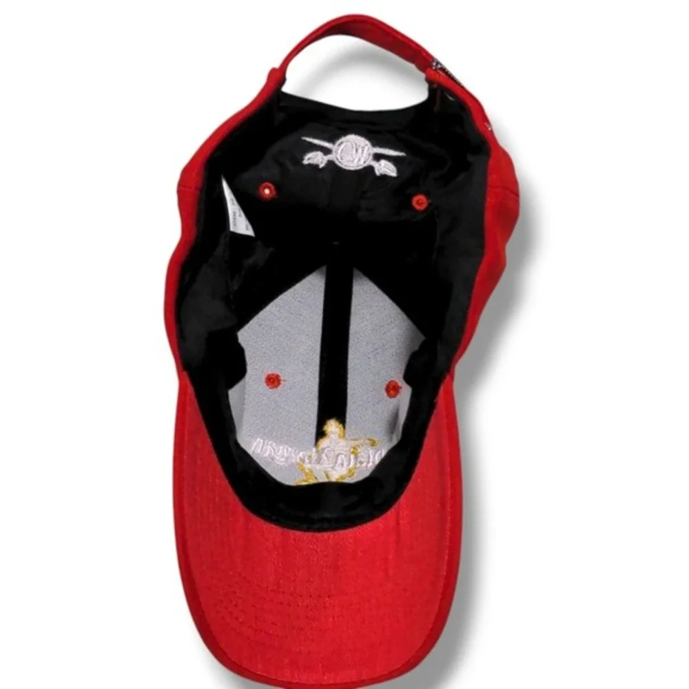 Captain Morgan‎ Red Baseball Hat Cap Gold Embroidered Logo Adjustable DS-1045